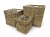 Zestaw kwadratowych koszy rattanowych Fiore Solani Home z naturalnego rattanu Kobo Grey
