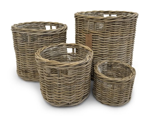 Kosz rattanowy Hortia marki Solani Home – zestaw koszy z naturalnego rattanu