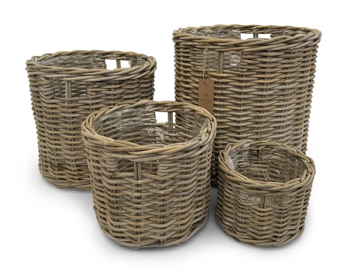 Kosz rattanowy Hortia marki Solani Home – zestaw koszy z naturalnego rattanu