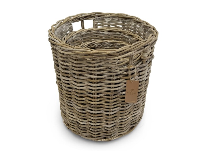 Kosz rattanowy Hortia – pojedynczy kosz z naturalnego rattanu