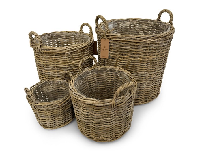 Zestaw dużych koszy rattanowych Dalia Solani Home z naturalnego rattanu Kobo Grey