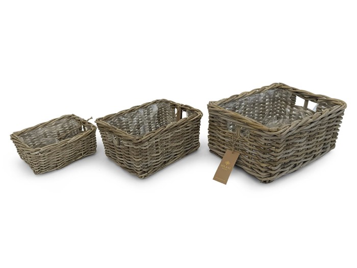 Zestaw koszy rattanowych Olea z naturalnego rattanu – organizery Solani Home