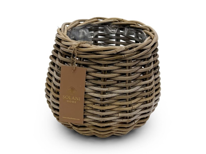 Kosz rattanowy Livia – widok z góry, ręcznie pleciony rattan