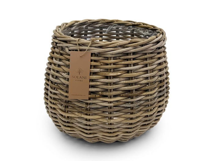 Detal splotu kosza rattanowego Livia – naturalny rattan