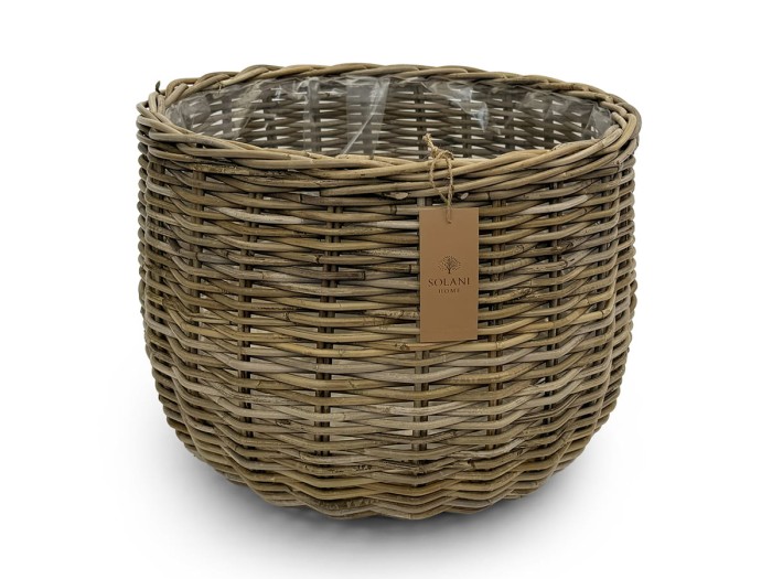 Kosz rattanowy Livia – boczny widok, naturalne materiały Solani Home