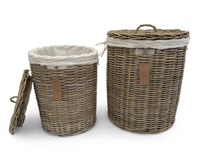 Zestaw koszy rattanowych Vela na pranie z naturalnego rattanu Kobo Natural – Solani Home