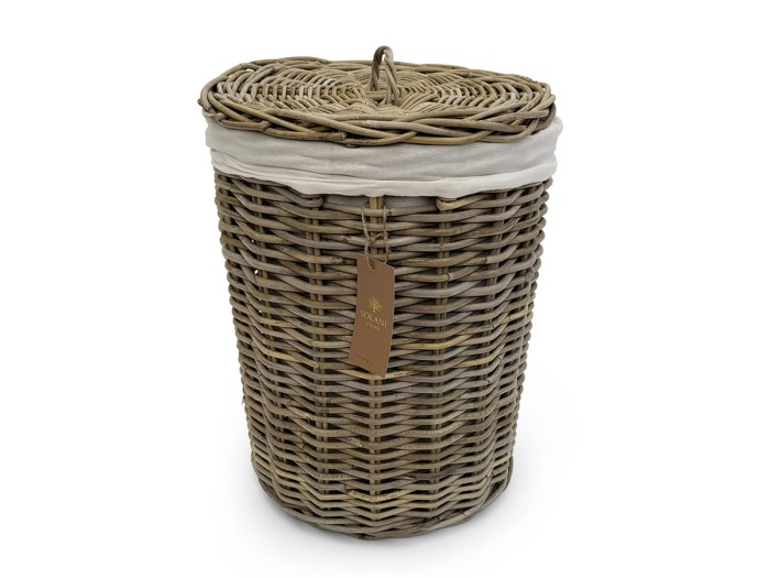 Kosz rattanowy Vela na pranie – naturalny rattan, styl skandynawski i boho Solani Home
