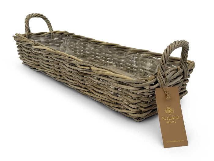Kosz rattanowy Willow z naturalnego rattanu – baza do dekoracji i stroików Solani Home