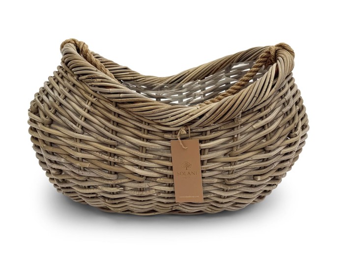 Kosz rattanowy Bloom marki Solani Home – naturalny rattan, ręczne wykonanie