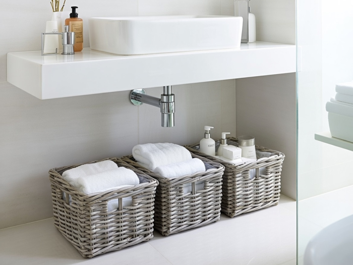 Kosze rattanowe Olea jako organizery do łazienki – naturalny styl boho Solani Home